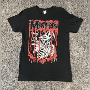 Misfits Logo Death Comes Ripping Art Size Small Black Shirt Punk Band Merch